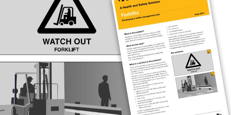 Forklift warning sign sample.