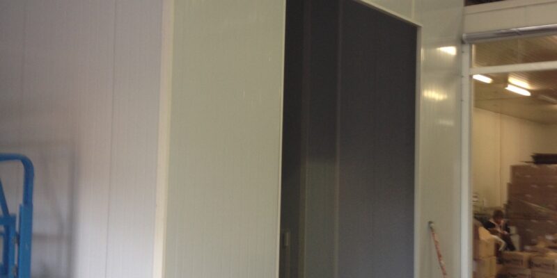 Industrial cool room doorway.